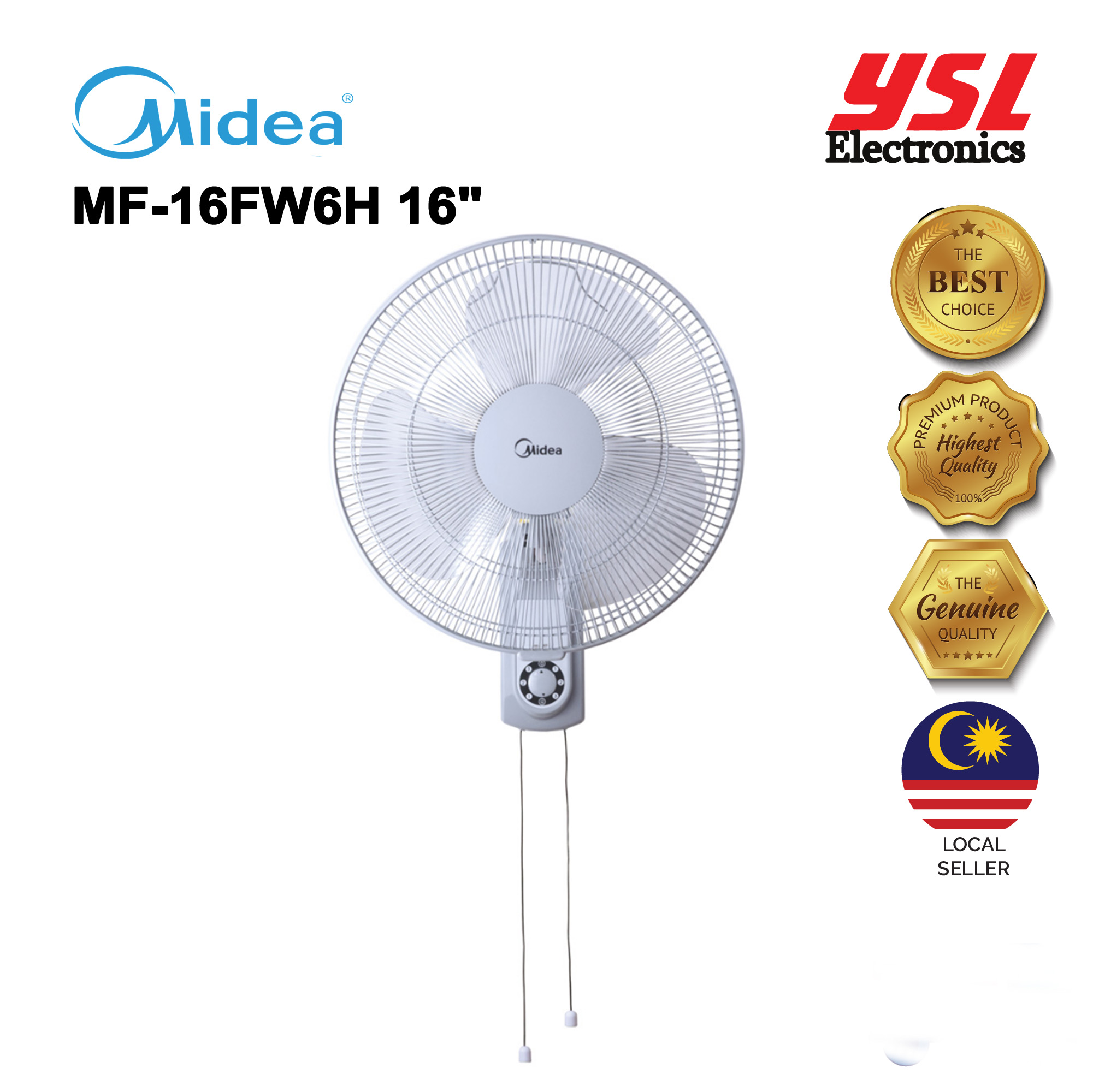 Midea Mf 16fw6h Wall Fan 16 Grey Shopee Malaysia