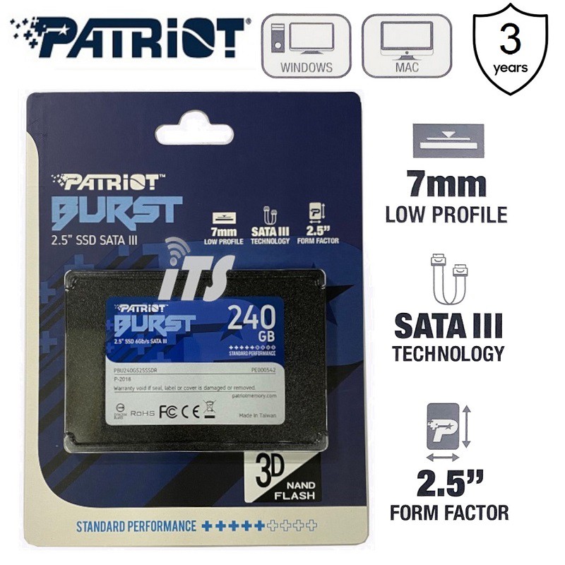 Wrap dispersion Refurbish Patriot BURST 2.5inch SSD (240GB) | Shopee Malaysia