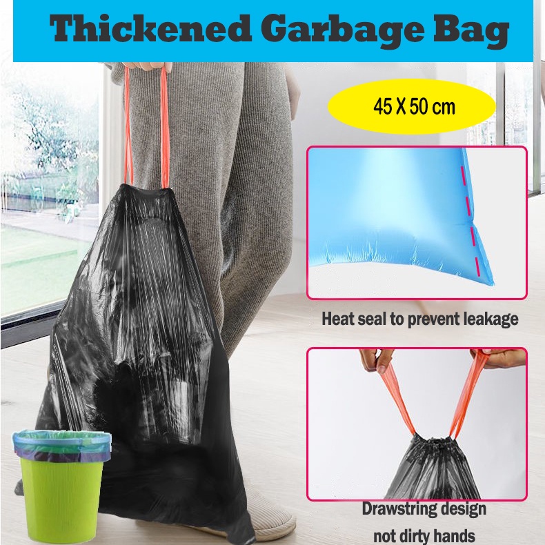 Trash Bag Garbage Bag Rubbish Bag Drawstring Bag Plastik Sampah Kitchen