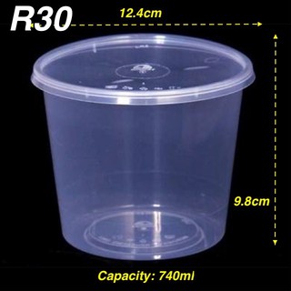 Round Plastic  Food Container With Lid Bekas Plastik  
