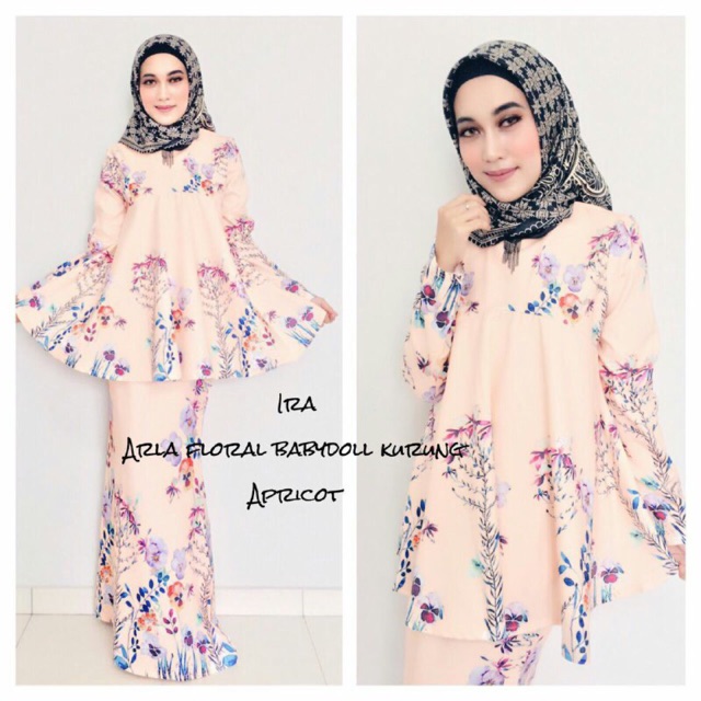 Arla Floral Babydoll Kurung Shopee Malaysia