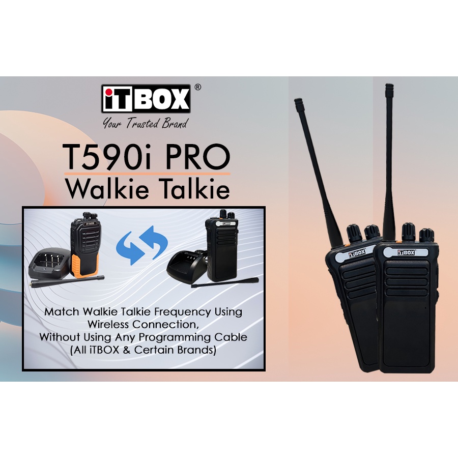 iTBOX T590i Pro Walkie Talkie UHF Radio Portable 400-480MHz Professional FM Transceiver