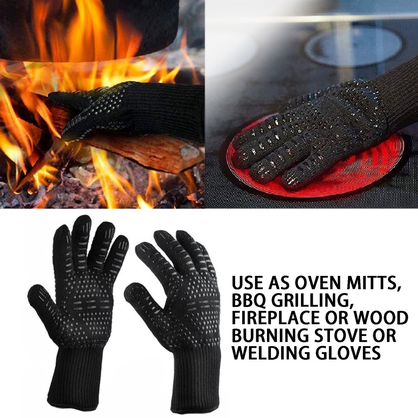 【TULLIP】Hot BBQ Grilling Cooking Gloves Extreme Heat Resistant Oven Welding Gloves High Quality Kitchen Barbecue Glove#45