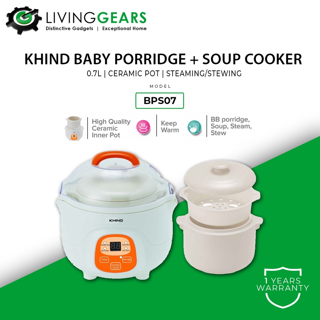 Khind Rice Cooker With Steamer (1.2L/0.7L/0.3L) BP12/RC903/BPS07 Baby