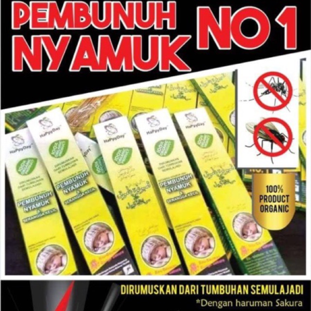 Ubat Nyamuk Organik Happy Day (Ready Stock)  Shopee Malaysia