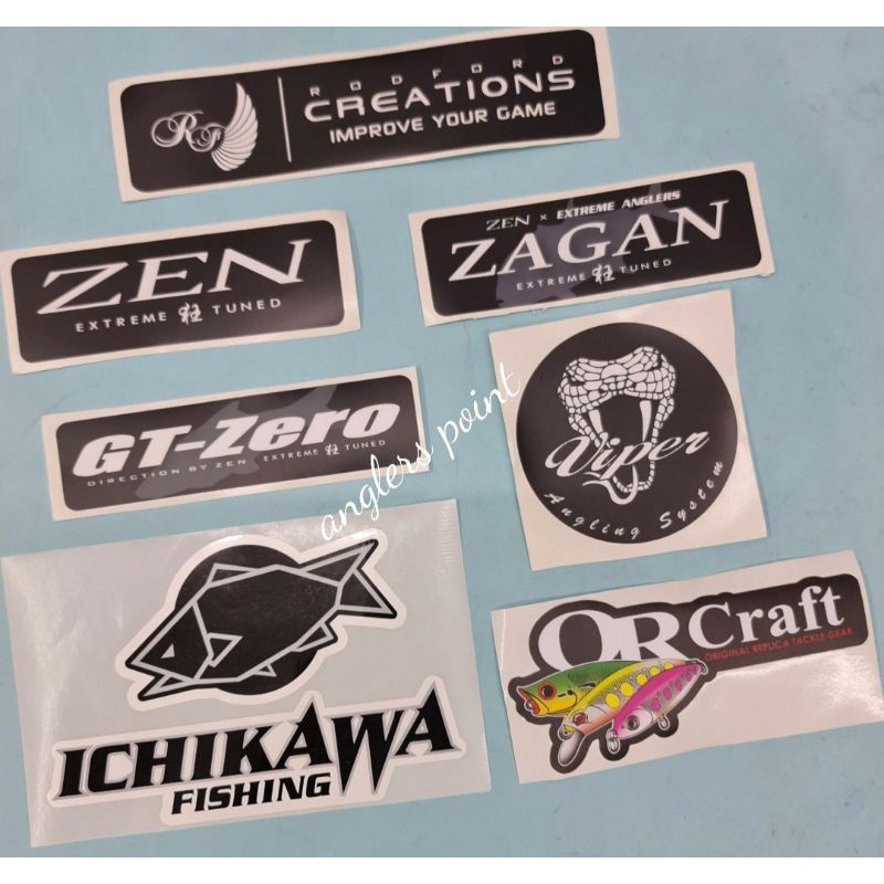 （READY STOK）STICKER RODFORD, ZEN, ZAGAN, GT-ZERO, VIPER, OR Craft, ICHIKAWA FISHING.