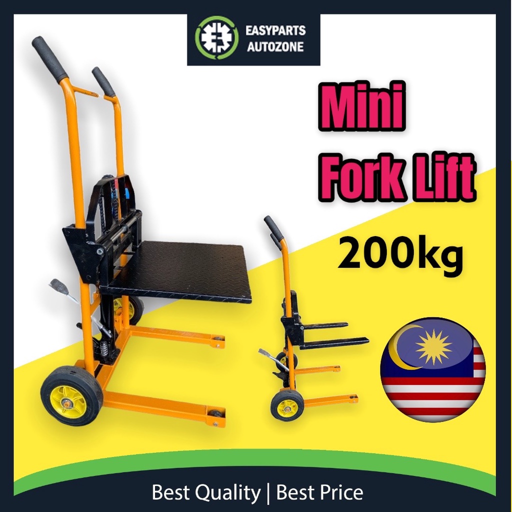 【Super Promo】200kg Mini Fork Lift Portable manual handling stacke lift truck hydraulic unloading