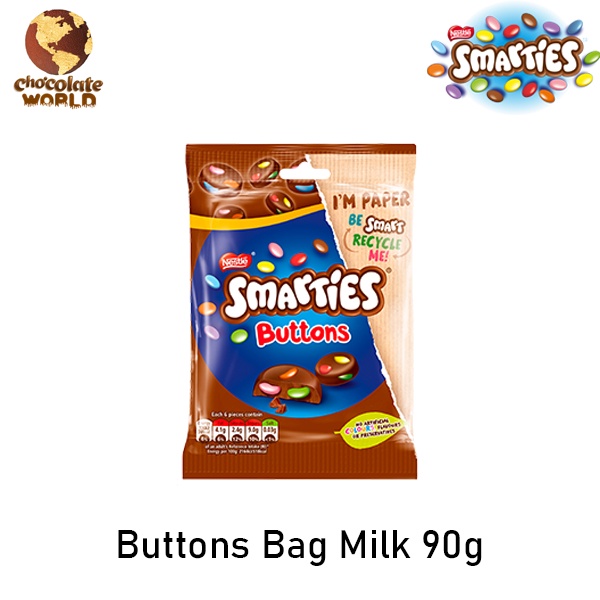 Smarties Buttons Milk Bag 90g Made In Uk Shopee Malaysia