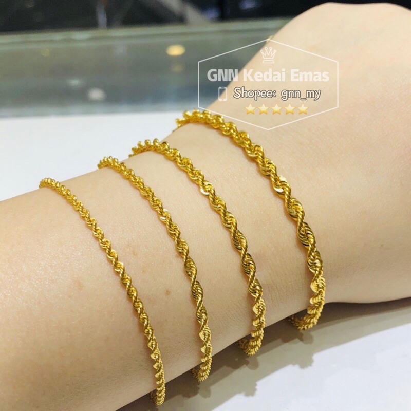 Buy Emas 375 Rantai Tangan Pintal Bubut Guang Qian Chuan Kosong 375gold Bracelet Hollow Seetracker Malaysia