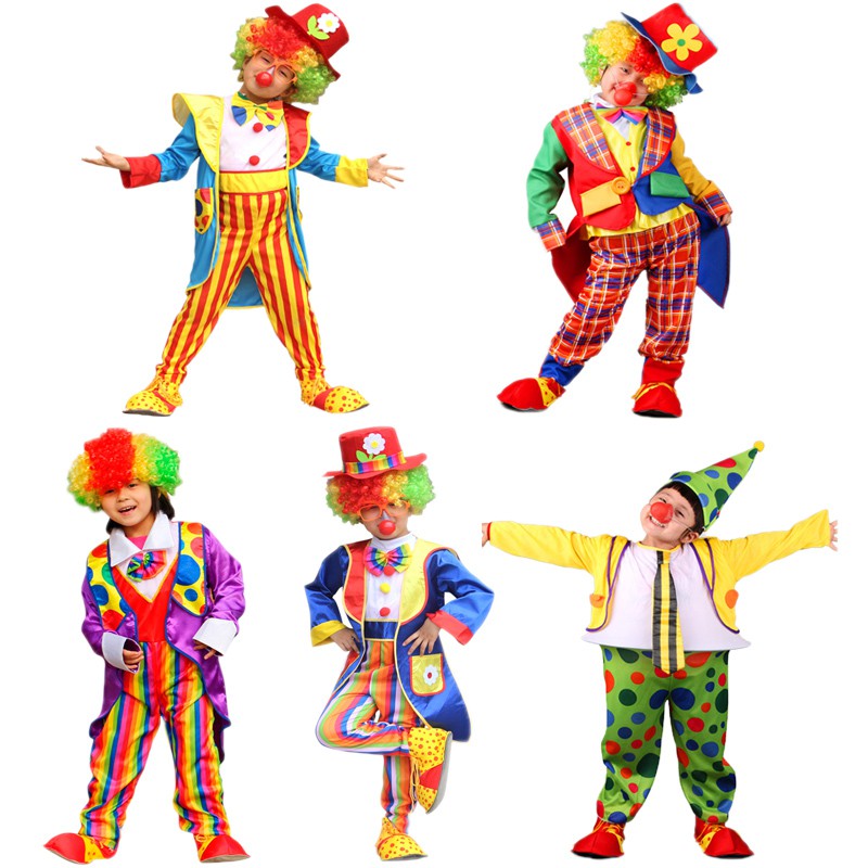Funny Clown Costume Christmas Kids Boy Joker Cosplay Party Dress Up Clothes  Suit | Shopee Malaysia