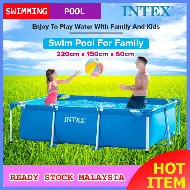 INTEX 28270 (NP264) 2.20 Meter Rectangular Frame Pool PVC Pipe Pool