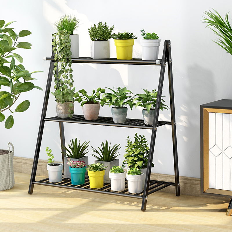 【In Stock】3layer stainless steel flower rack Shelf small floor