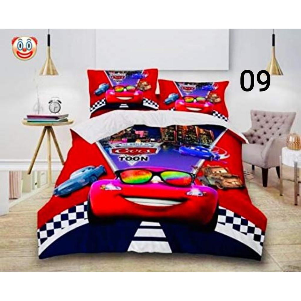 Cadar Kartun Cotton Frozen Spiderman Cars Minions Paw Patrol Single 3pcs