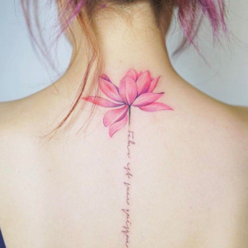 Pink Lotus Flower Temporary Tattoos Stickers Body Art 3D Lotus Tatoo  Waterproof | Shopee Malaysia