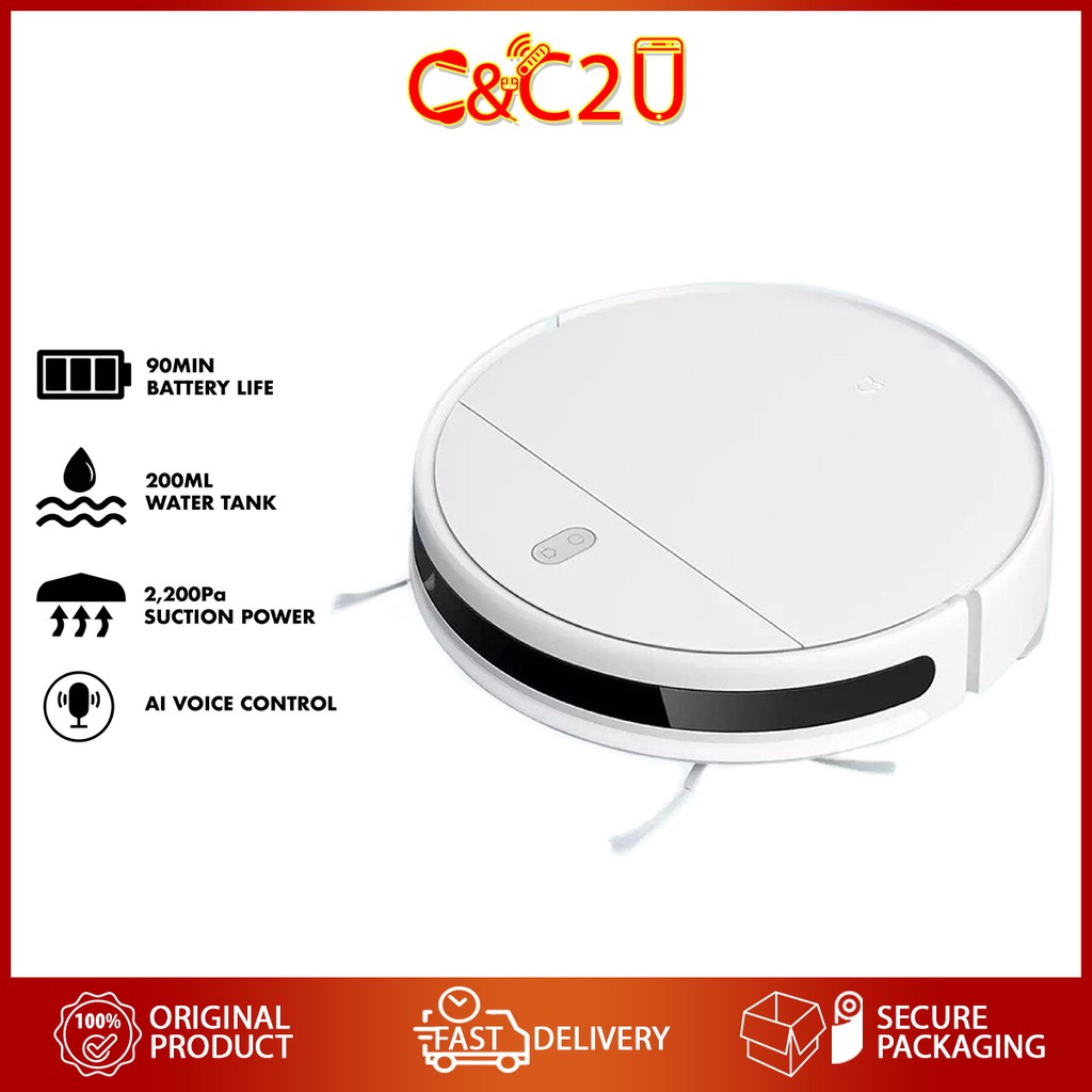 ORIGINAL] Xiaomi Mijia Robot Vacuum Cleaner Mi Robot Vacuum - Mop Essential  G1 2 in 1 Vacuum Mop 2200pa - MJSTG1 | Shopee Malaysia