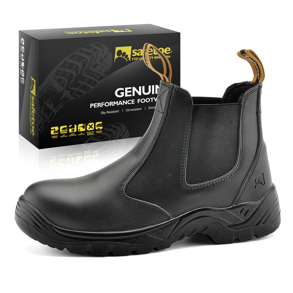 slip on steel toe cap boots