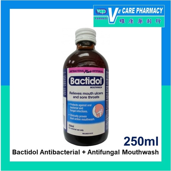 Bactidol Antibacterial Plus Antifungal Mouthwash 250ml (Relieves mouth