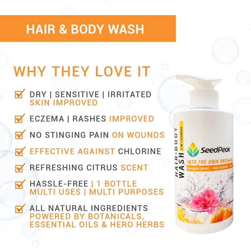 Hair & Body Wash (Dry Eczema Itchy Sensitive Rashes) Natural