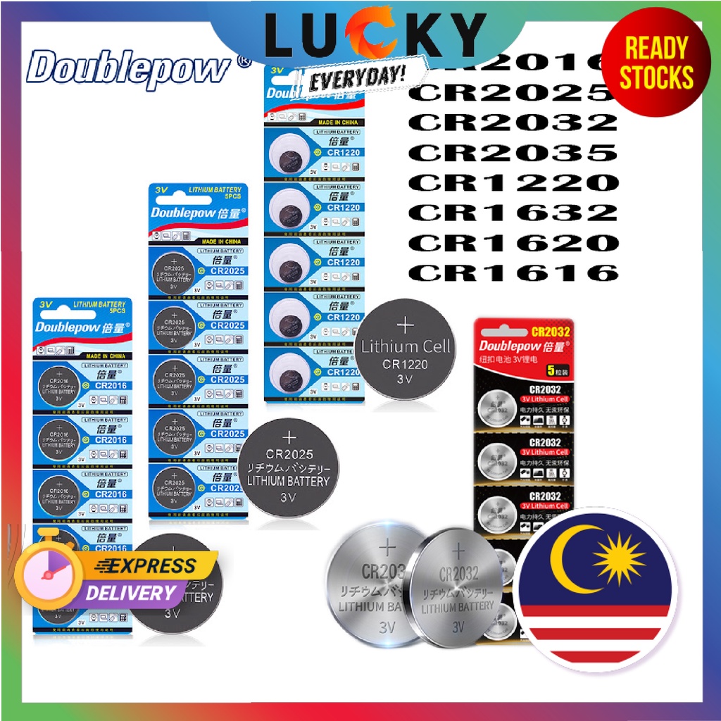 100% Original Doublepow Button Battery  2032/ 2025/ 2016
