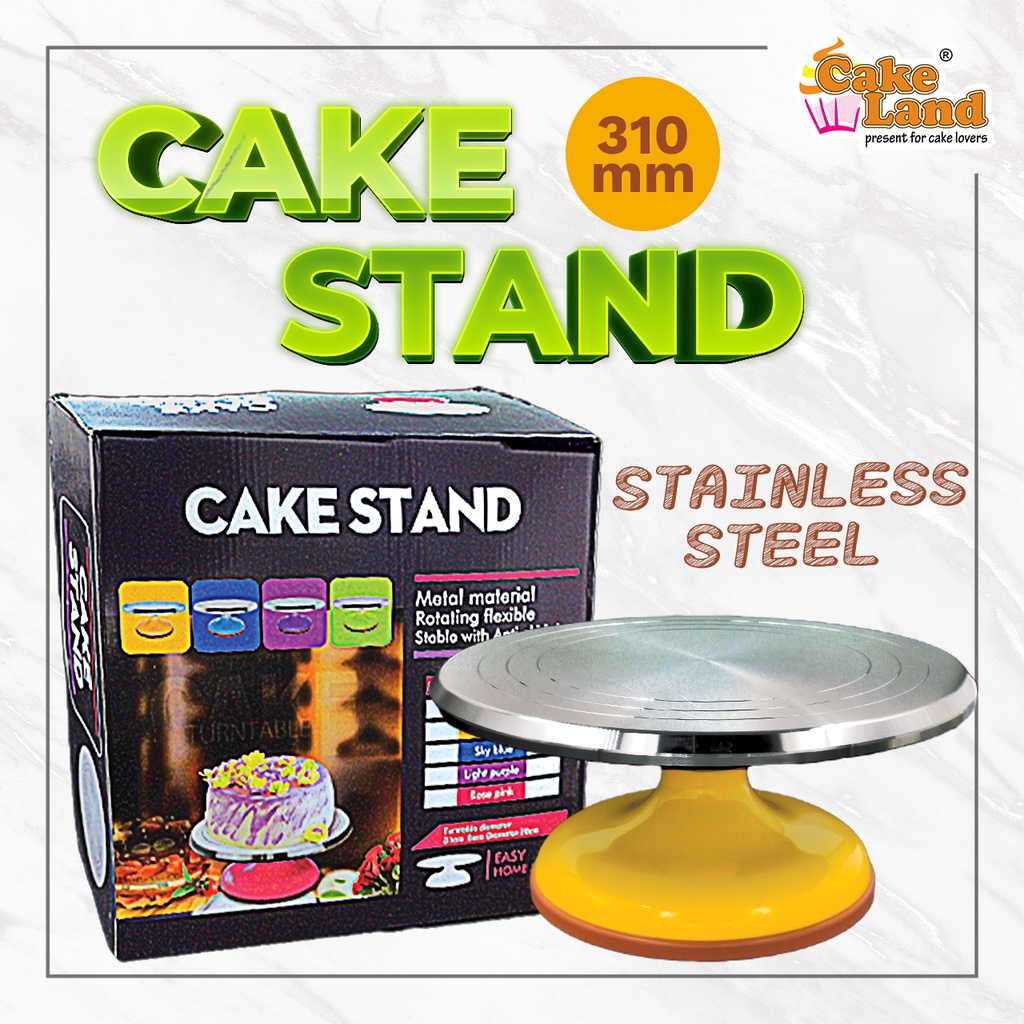 CAKE LAND Non-slip Stainless Steel Cake Decorating Revolving Cake Stand (31cm)