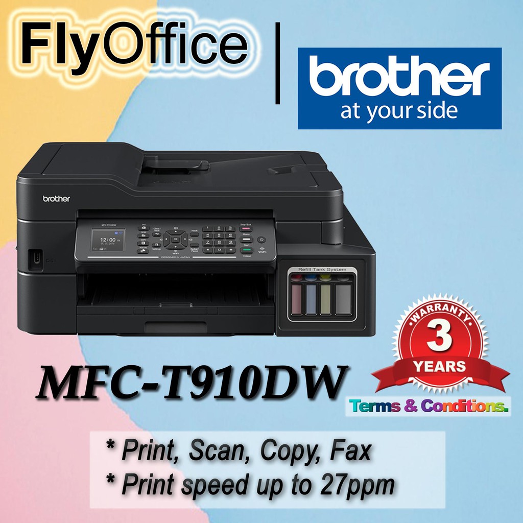 Brother MFC-T910DW Original Ink Tank Print Scan Copy Fax Duplex WIFI ...