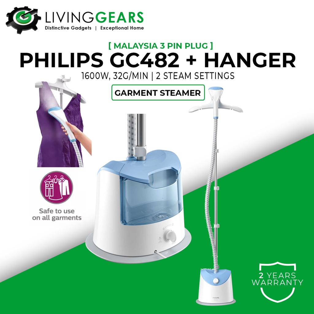PHILIPS GC482 + HANGER Easy Touch Stand Garment Clothes Steamer (1600W ...