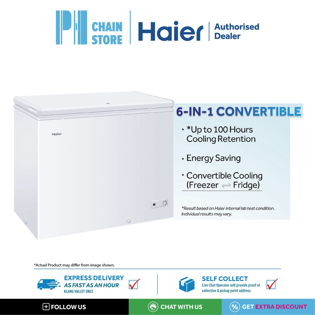 Delivery For Kl Sgr Only Haier 328hp 324l 6 In 1 Convertible Chest Freezer Shopee Malaysia