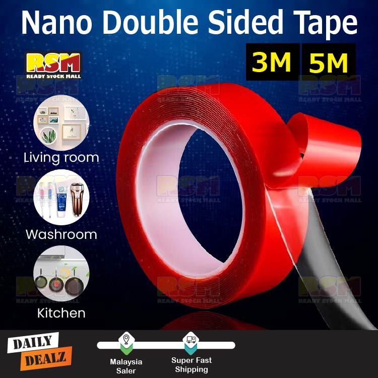 Double-sided 3M Strong Clear Transparent Acrylic Foam Adhesive Tape ...