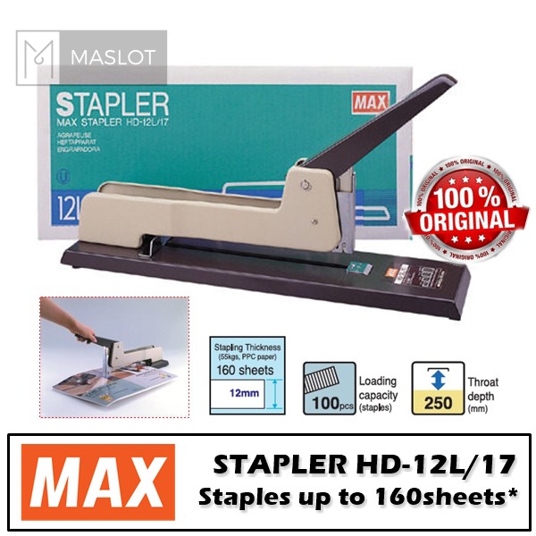 MAX HD12L/17 Heavy Duty Manual Stapler Shopee Malaysia