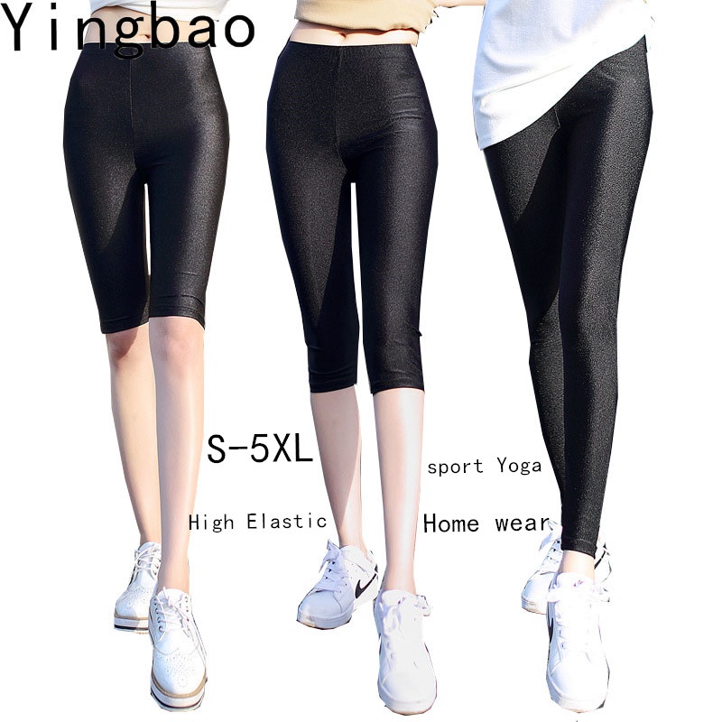 Yingbao S-5XL Pants Women Korean Style Black Slim Long High waisted Plus Size Thin Ladeis Woman Stretch Elastic Waist Legging Big Size