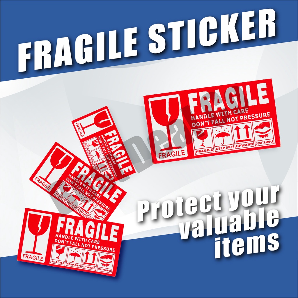 Sticker Mudah Pecah Warning Label Protection Care Label Ready