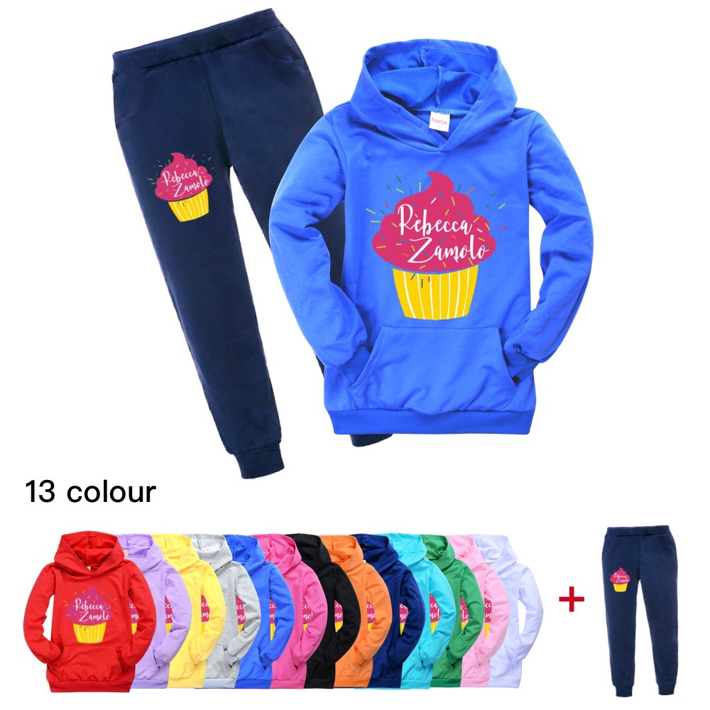 Moschin Kids Clothing Anime Character Rebecca Zamolo Cotton Casual Hoodie & Trousers Kids Sets 