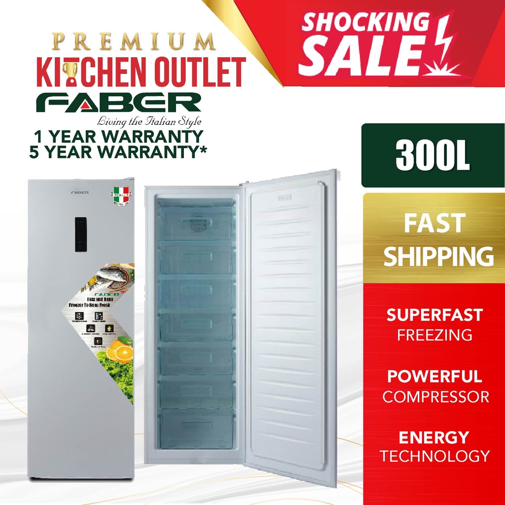 FABER 300L FREEZER SINGLE DOOR UPRIGHT FREFROST 300 Elba 290L 7