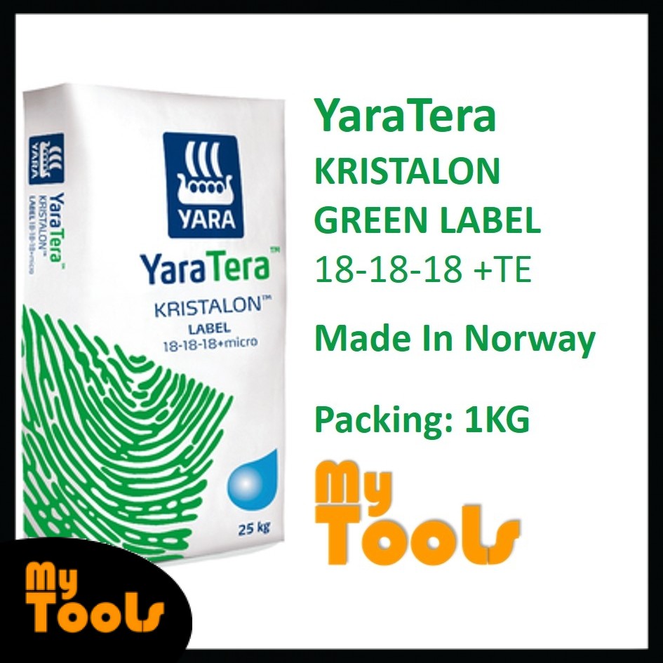 Buy Yara Yaratera Kristalon Green Label 18 18 18 Te 1kg Water Soluble Npk Fertilizer Baja Air Leburan Made In Norway Seetracker Malaysia