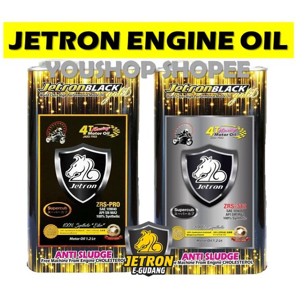 JETRON 1.2 LITER 4T ZRS-PRO GOLG/ ZRS-312 SILVER FULLY SYNTHETIC ESTER/ FULLY SYNTHETIC 10W40 KHAS UNTUK RACING