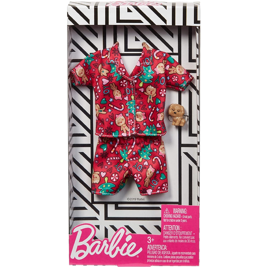 2019 Barbie Doll Christmas Outfit Holiday Clothes Gingerbread Pajamas Puppy for sale online 