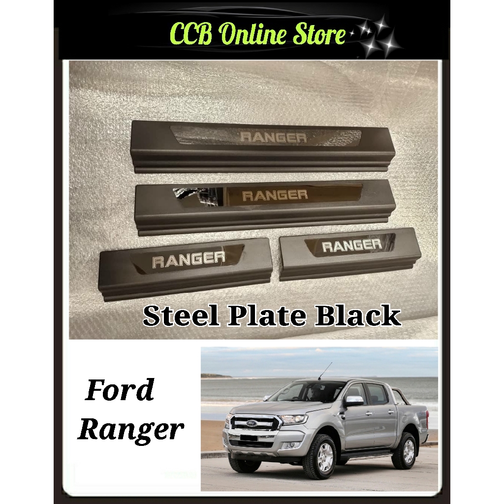 Steel Plate/Door Side Step for Ford Ranger T6/T7 Black Frame without Led