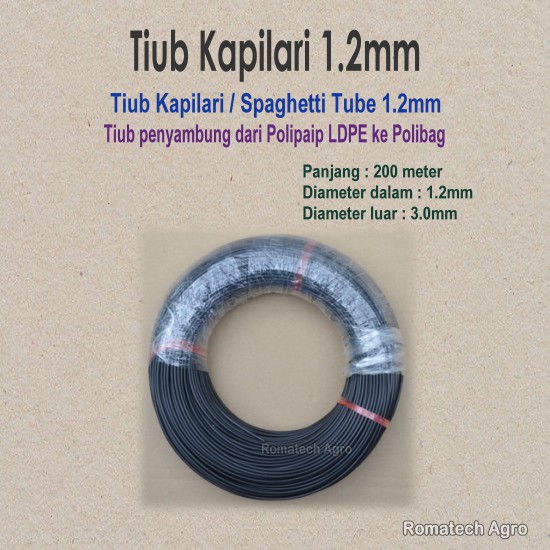 200m Tiub Kapilari 1.2mm Fertigasi Capillary Tube Irrigation System