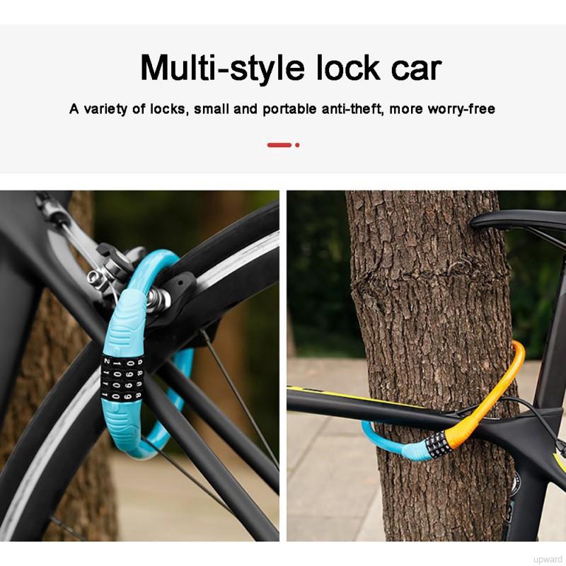 meteor Bike Lock High Security Key 4 Digit Code Combination Coiling Cable Chain Mounting Bracket Cycling Accessories MTB Scooter Moto Grills Secured Anti-theft Steel Wire Intergrated Keys 