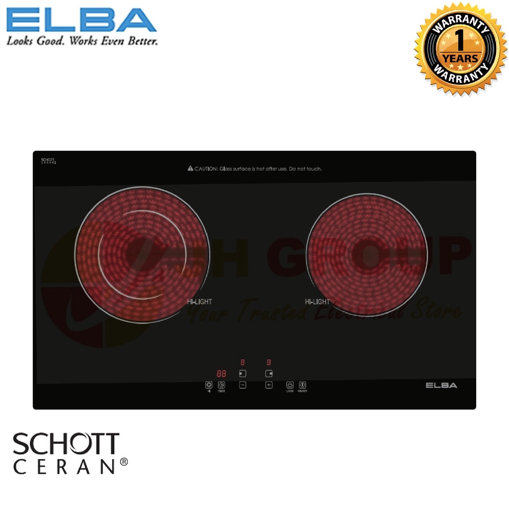 Schott Ceran Elba BuiltIn Ceramic Hob Cooker (1800W+2200W) EchG2902St(Bk) Shopee Malaysia