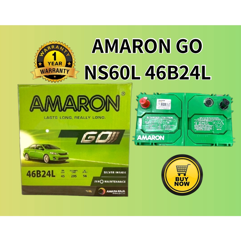 Amaron Battery NS60L NS60 Car Battery Bateri NS60L 46B24L Bateri Kereta