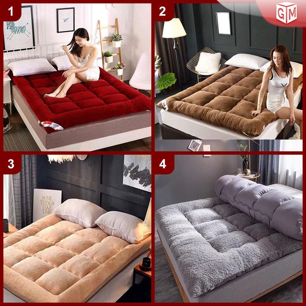 Queen/King/Single Tatami Bed Topper Protector Bedding GREY/KHAKI/RED