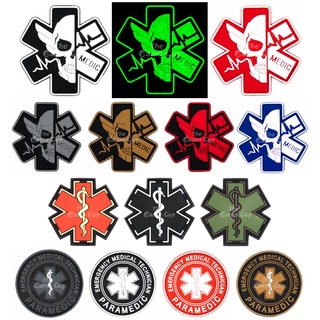 FIRE RESCUE Maltese Cross Star of Life PVC Morale Patch 