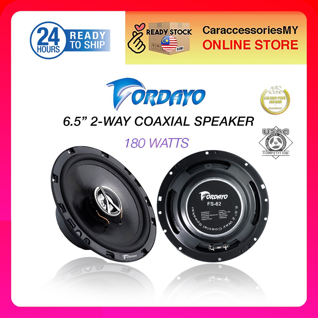 Fordayo 6.5 inch 2 way coaxial speaker car audio speakers speker kereta tweeter woofer bass 汽车喇叭音响 front & rear door