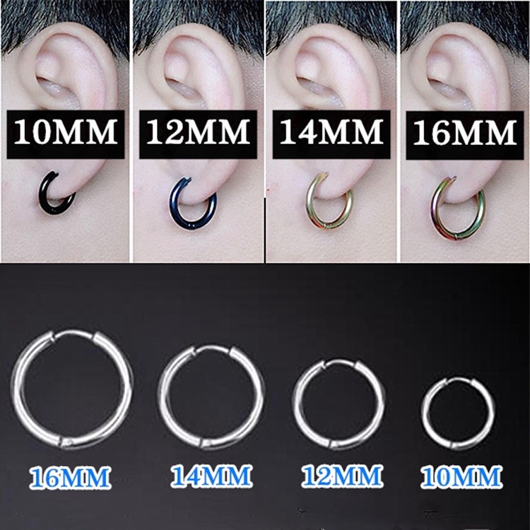 Korean Version Simple Titanium Steel Earrings Unisex Fashionable Open