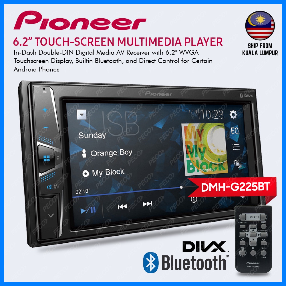 Pioneer DMH-G225BT Car Bluetooth Player Pioneer Digital Media Receiver ...