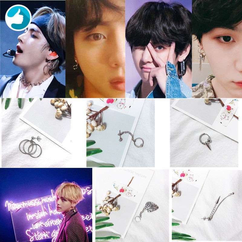 Hot Kpop V Earring Bangtan Boys Jin Suga Jimin Tassel Long Chain Earring Jewelry Shopee Malaysia