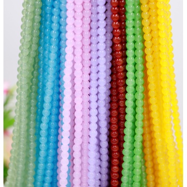 4/6mm Glass Crystal Imitation Jade Round beads for bracelets DIY jewelry