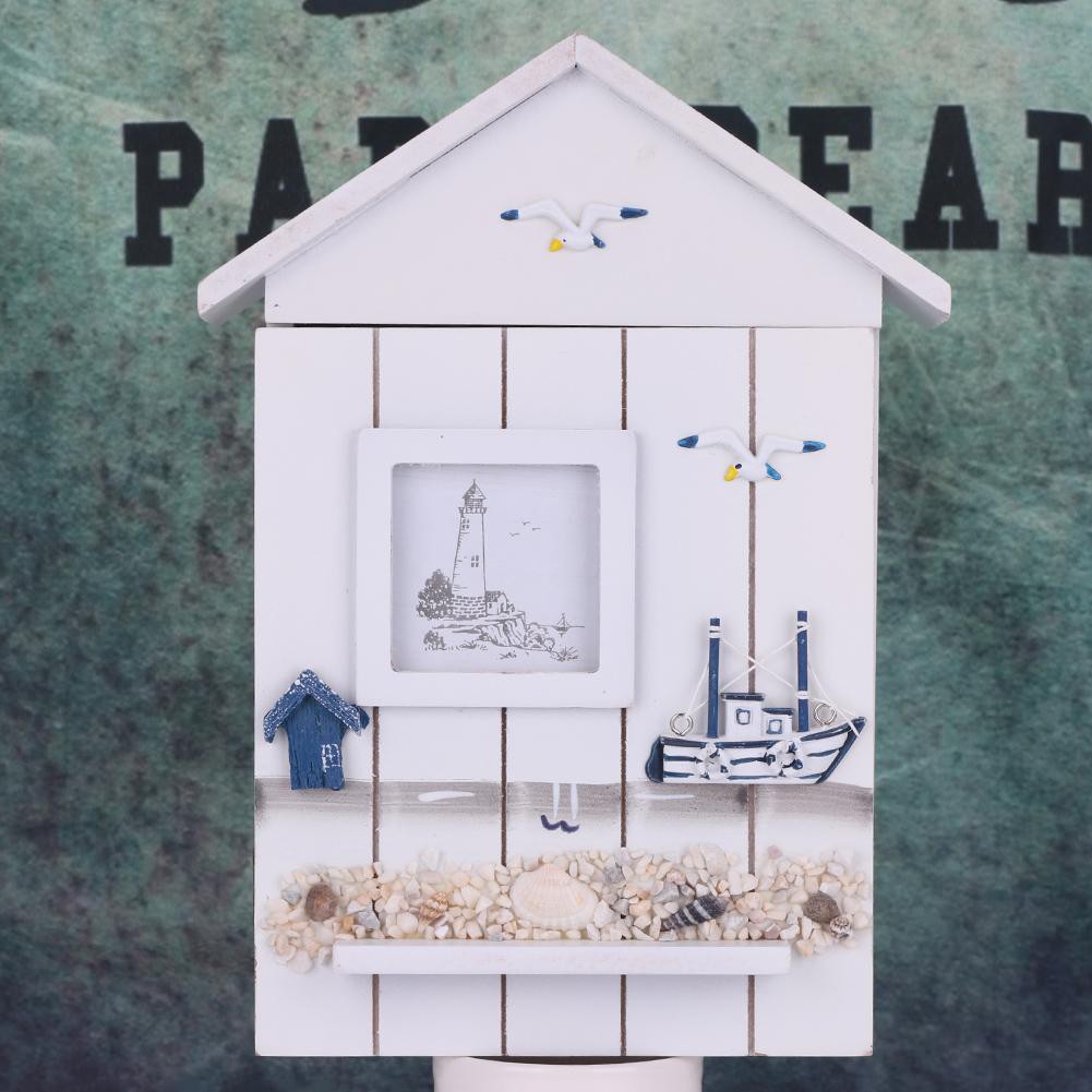 Spot Mediterranean Style House Shape Wooden Key Box Wall Hanging Keys Holder Dc Shopee Malaysia