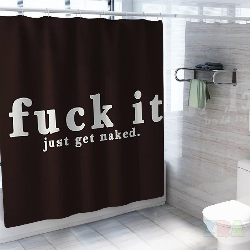 Black and White Shower Curtain Set with Non-Slip Bathroom Mats Funny Quotes Shower Curtains with 12 Hooks Durable Waterproof Bath Curtain